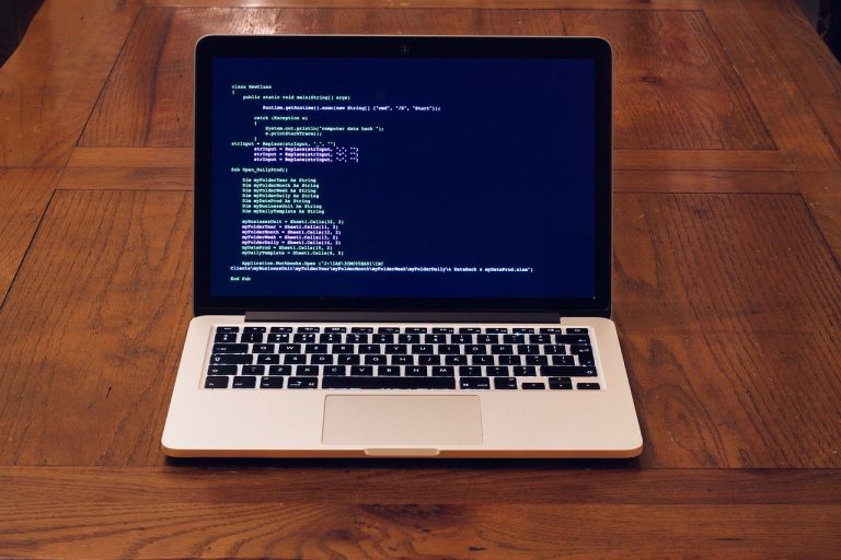 Laptop being used for coding